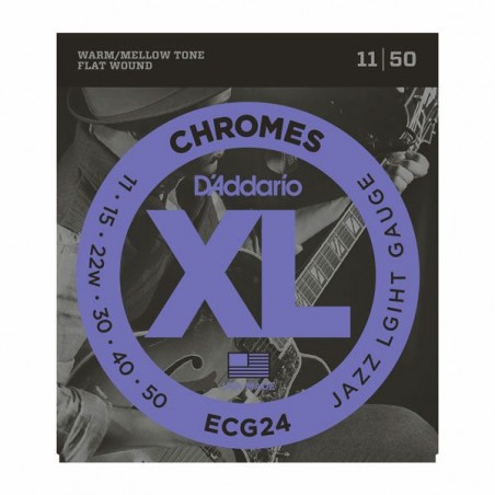 D'ADDARIO ECG24 CHROMES JAZZ LIGHT 11/50 FLATWOUND