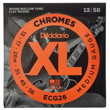 D'ADDARIO ECG26 CHROMES MEDIUM 13/56 FLATWOUND