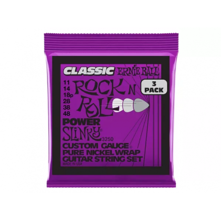 ERNIE BALL 3250 Power Slinky Classic Rock'n'Roll 11/48 - 3 PACK