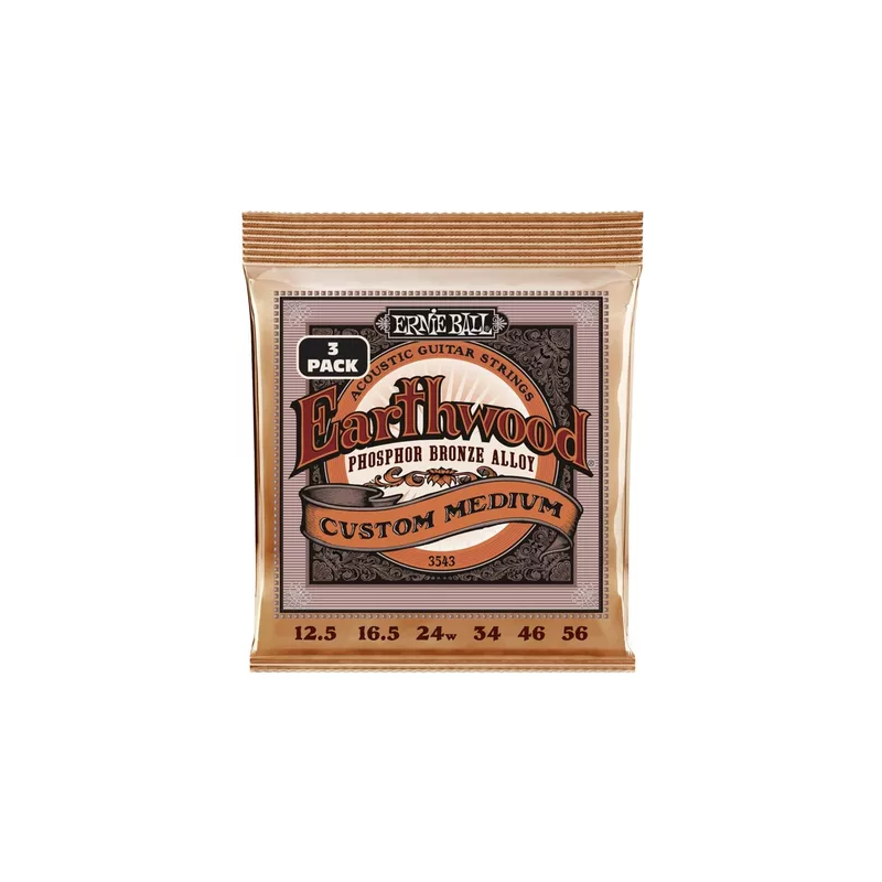 ERNIE BALL 3543 Erthwood Custom Medium Phosphor Bronze - 12.5 - 56