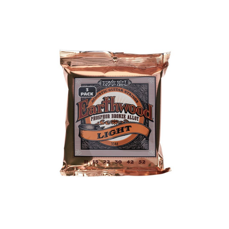 ERNIE BALL 3548 Earthwood Light Phosphor Bronze -  3Pkg - 11-52
