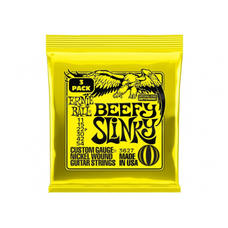 ERNIE BALL 3627 Beefy Slinky Nickel Wound 11/54 - 3 PACK