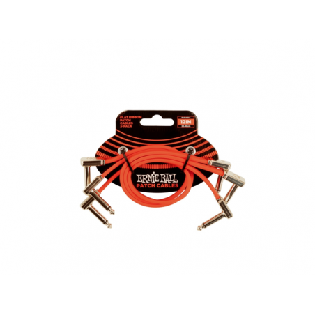 ERNIE BALL 6403 Flat Ribbon Patch Cable Red 30,48cm 3-Pkg