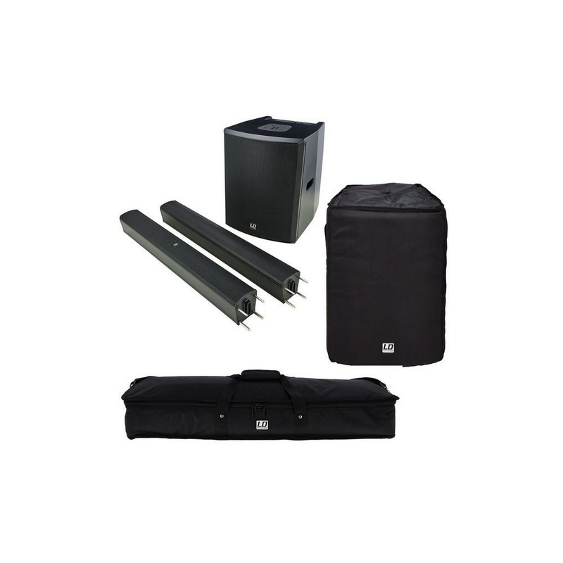 LD SYSTEMS MAUI 28 G2 COMPACT COLUMN PA SYSTEM WITH BLUETOOTH BLACK - BUNDLE