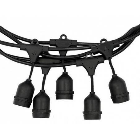 WISDOM LED-PL-XC3273 CATENA DI LUCI PENDENTE IP65, 10m, NERA