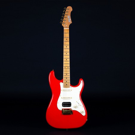 JET GUITARS JS-400 HSS ROASTED MAPLE - CORAL RED
