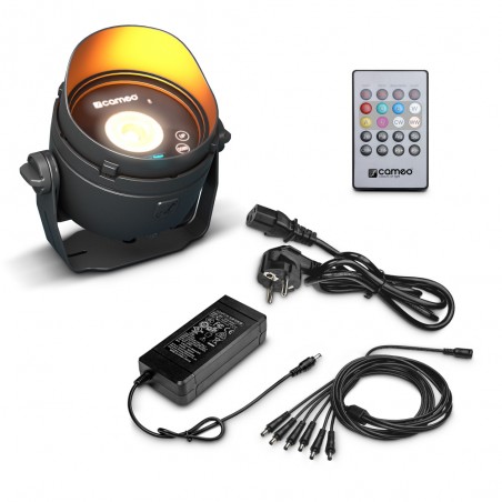 CAMEO DROP B1 SET - MINI UPLIGHT  A BATTERIA DA ESTERNI - CON ALIMENTATORE - BLACK