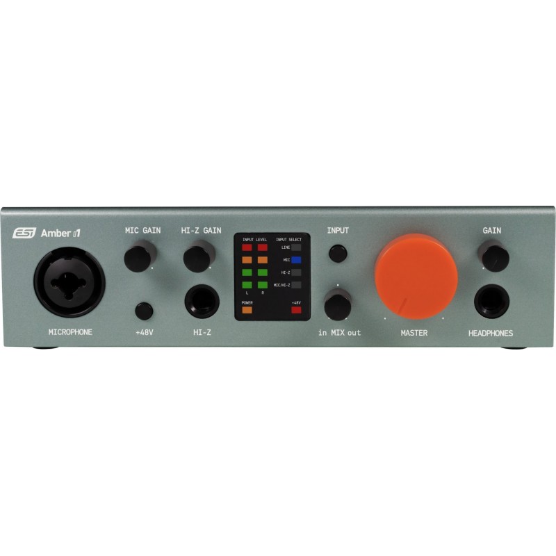 Scheda USB con 2 In e 2 Out analogici - Mic Preamp XLR e HiZ e Out cuffia - Compatibile Mac e PC