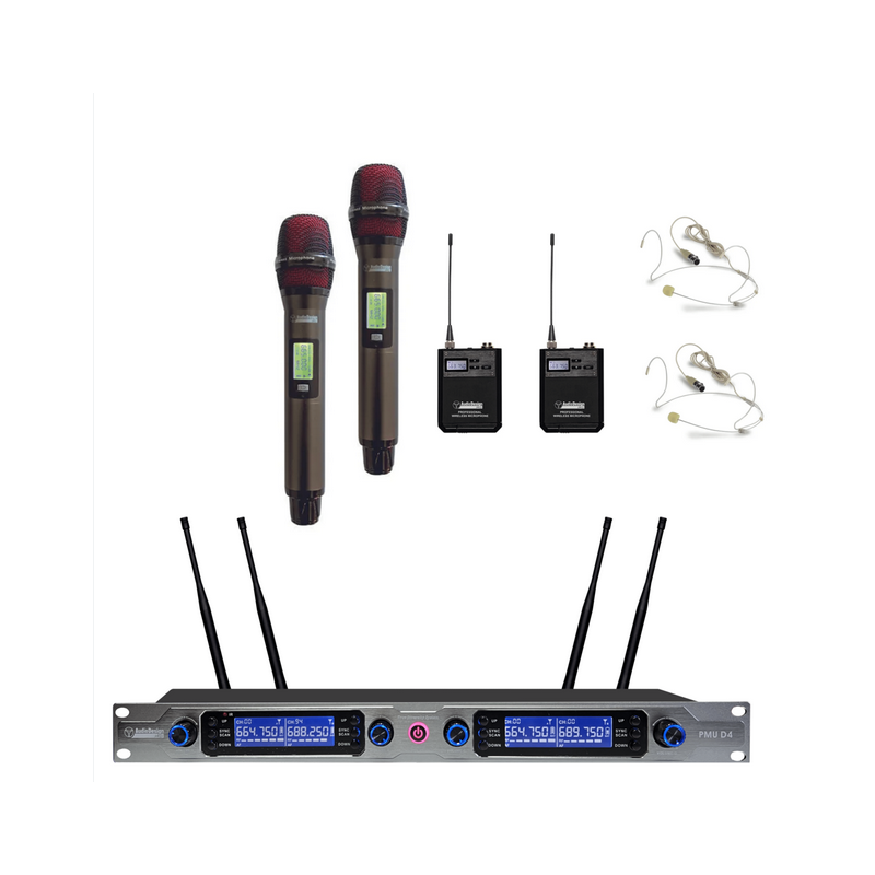 AUDIODESIGN PMU D422 SET TRUE DIVERSYTY 4ch - 2 HANDHELD+2HEADSET