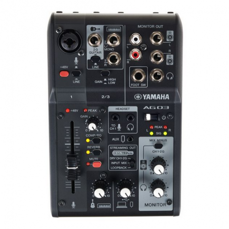 YAMAHA AG03 MKII MIXER LIVE STREAMING - INTERFACCIA AUDIO - 3CH - BLACK