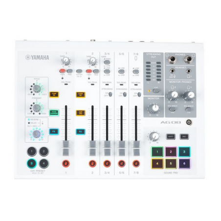 YAMAHA AG08 MIXER LIVE STREAMING - USB AUDIO INTERFACE - WHITE