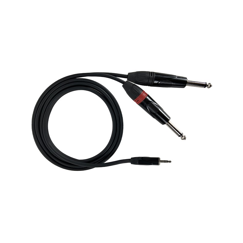 ZZIPP YZZP100 CAVO AUDIO Y MINI JACK STEREO 3.5 A 2 JACK MONO 6.3 - 1m