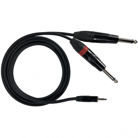 ZZIPP CAVO AUDIO Y MINI JACK 3.5 STEREO - 2x JACK 6.3 MONO - 3m