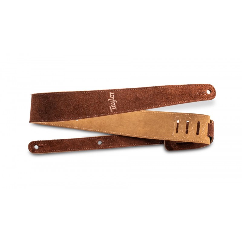 TAYLOR EMBROIDERED SUEDE STRAP CHOCOLATE BROWN