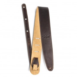 TAYLOR LEATHER STRAP SUEDE BACK CHOCOLATE BROWN