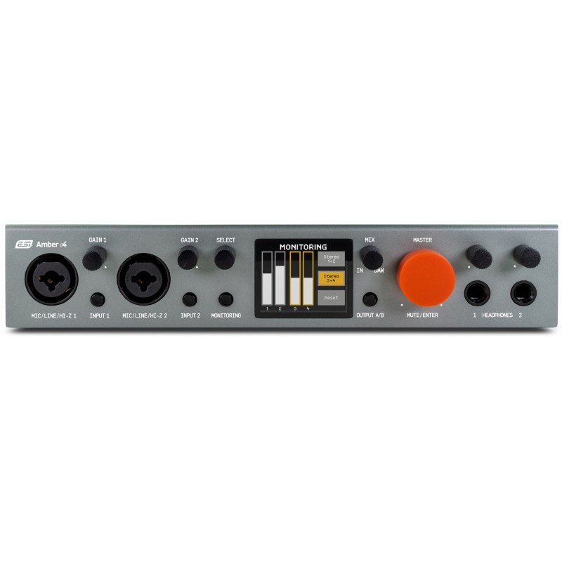 Scheda USB con 4 In e 4 Out analogici - 2 Mic Preamp XLR e HiZ e 2 Out cuffia - Compatibile Mac e PC