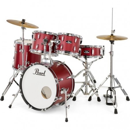 PEARL BATTERIA ROADSHOW 5pz cassa 18" + hardware e piatti SABIAN colore MATTE RED 747