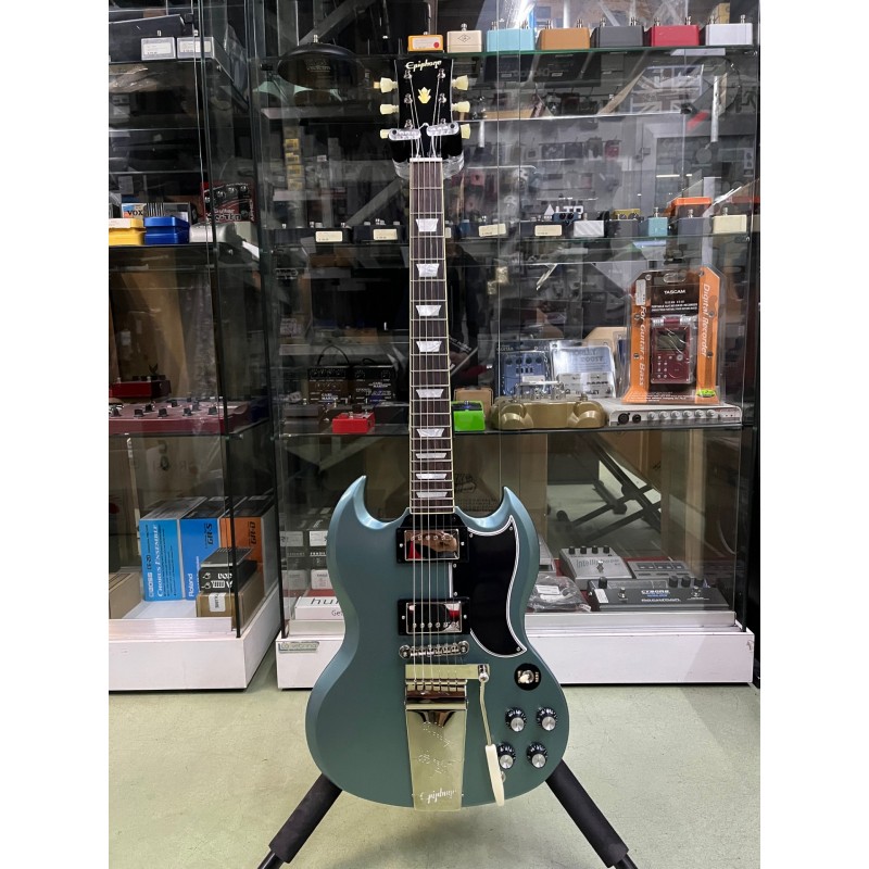 EPIPHONE Inspired by GIBSON CUSTOM '64 SG STANDARD MAESTRO VIBROLA PEHLAM BLUE