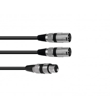 OMNITRONIC CAVO 2xXLR-M / 1xXLR-F 0,5mt