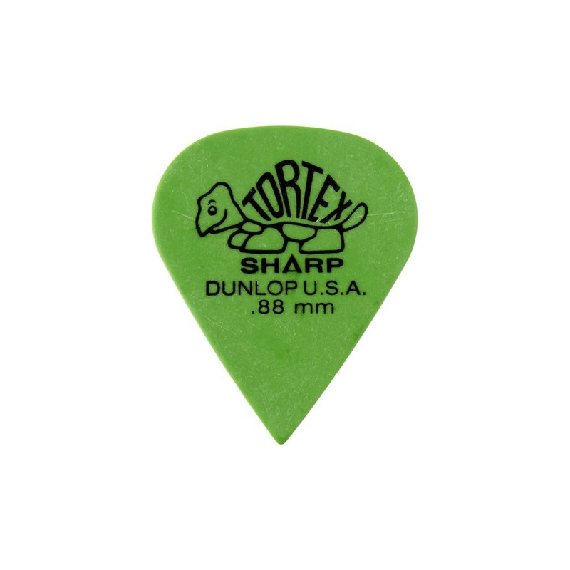DUNLOP 412R TORTEX SHARP PLETTRO GREEN 0,88MM