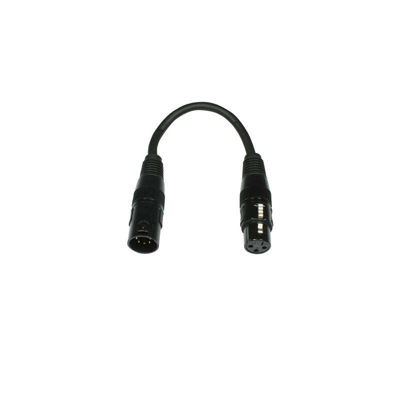 ACCU-CABLE DMXT5M3F ADAPTER CABLE DMX 5P MALE / 3P FEMALE 0.20M