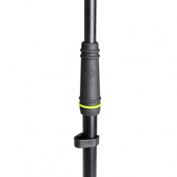 GRAVITY MS2322B ASTA MICROFONICA CON BASE TONDA E PORTAMICROFONO ESTRAIBILE A 2 PUNTI LUNGO