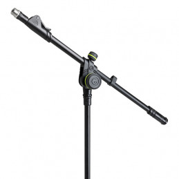GRAVITY MS4222B ASTA MICROFONICA CORTA CON TREPPIEDE CON BASE RIPIEGABILE E PORTAMICROFONO ESTRAIBILE A 2 PUNTI NERO