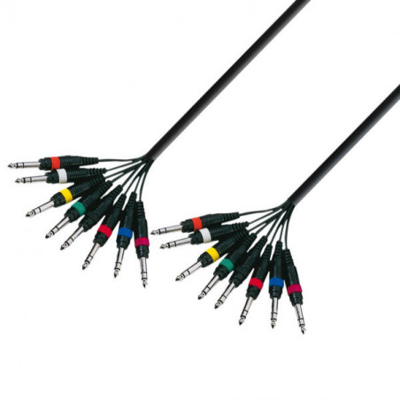 ADAM HALL 3 STARS CAVO MULTIPOLARE 8 JACK 6.3 STEREO /JACK 6.3 STEREO 3m