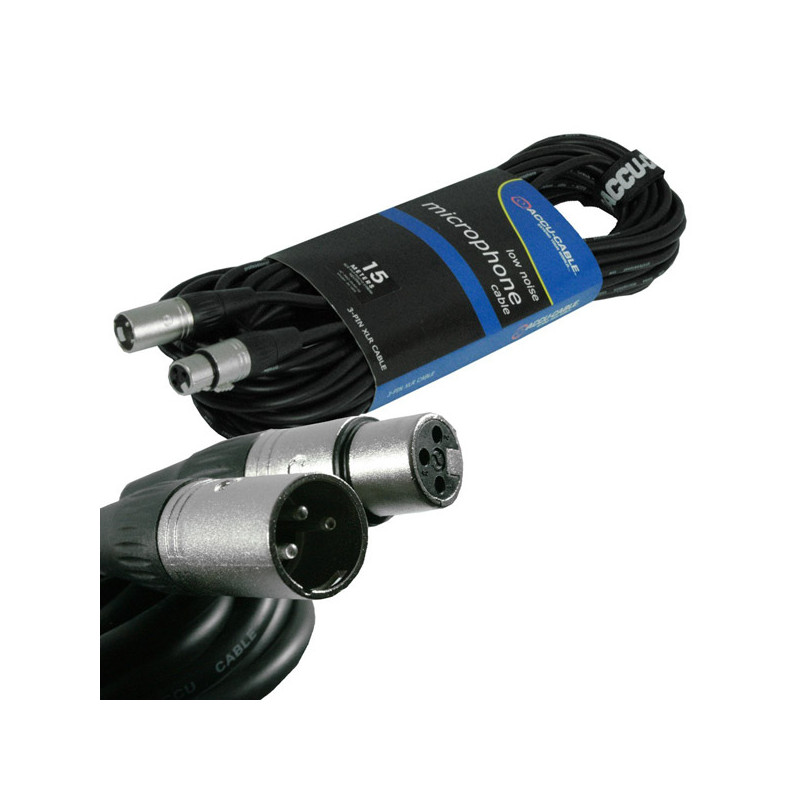 ACCU-CABLE PRO XLR3 M/F 15M