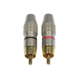ACCU-CABLE RCA SET 2 CONNETTORI RCA MASCHIO VOLANTE RED/BLK