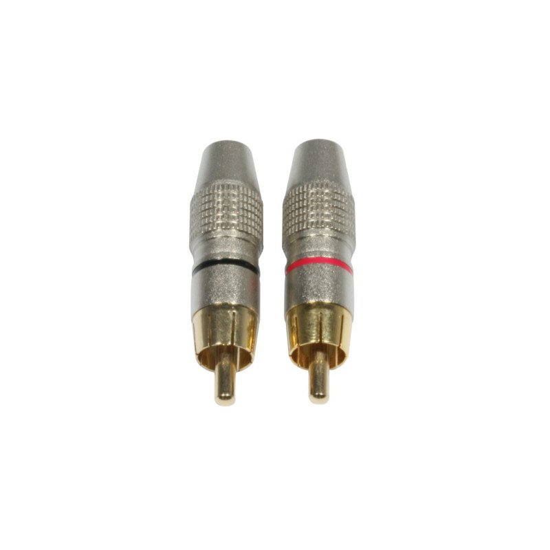 ACCU-CABLE RCA SET 2 CONNETTORI RCA MASCHIO VOLANTE RED/BLK