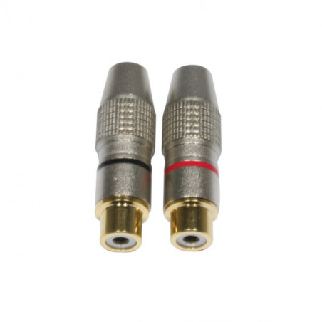 ACCU-CABLE RCA SET 2 CONNETTORI RCA FEMMINA VOLANTE RED/BLK
