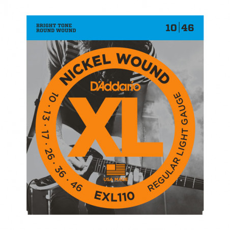 D'ADDARIO EXL110 NICKEL WOUND REGULAR LIGHT 10/46