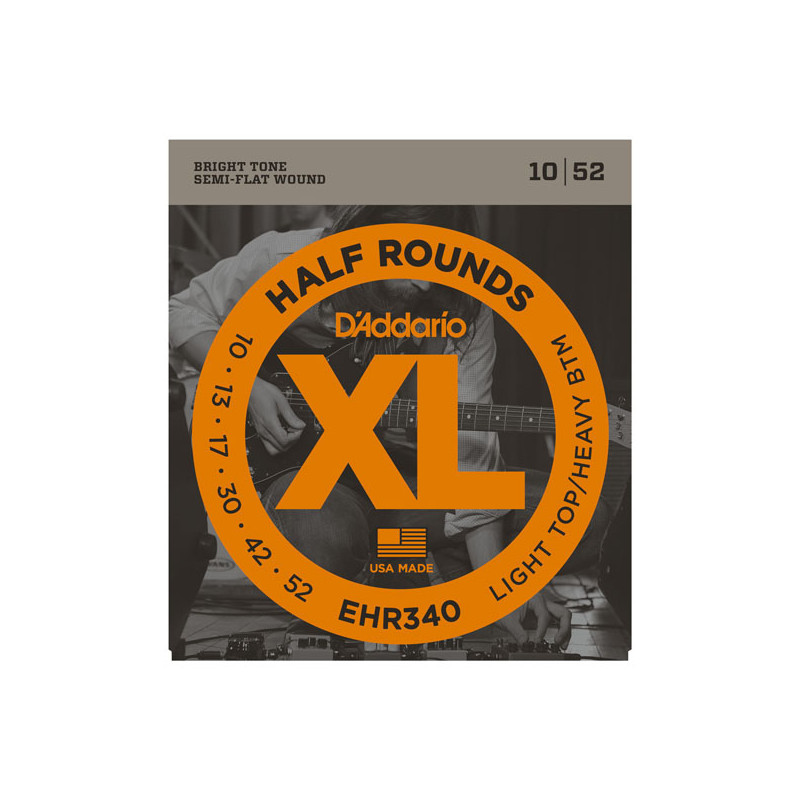 D'ADDARIO EHR340 HALF ROUNDS LIGHT TOP HEAVY BOTTOM 10-52