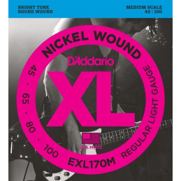 D'ADDARIO EXL170M BASS STRINGS 45-100