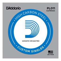D'ADDARIO PL011 PLAIN STEEL SINGLES .011