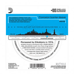 D'ADDARIO EJ16 PHOSPHOR BRONZE ACOUSTIC GUITAR STRINGS LIGHT 12-53