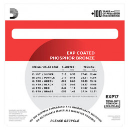 D'ADDARIO EXP17 COATED PHOSPHOR MEDIUM 13-56