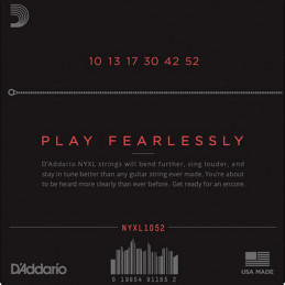 D'ADDARIO NYXL1052 NICKEL WOUND ELECTRIC GUITAR STRINGS LIGHT TOP HEAVY BOTTOM 10-52