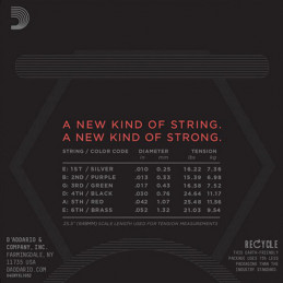 D'ADDARIO NYXL1052 NICKEL WOUND ELECTRIC GUITAR STRINGS LIGHT TOP HEAVY BOTTOM 10-52