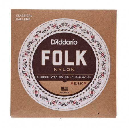 D'ADDARIO EJ32C FOLK NYLON CON PALLINO