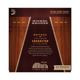 D'ADDARIO NB1047 NICKEL BRONZE SET EXTRA LIGHT