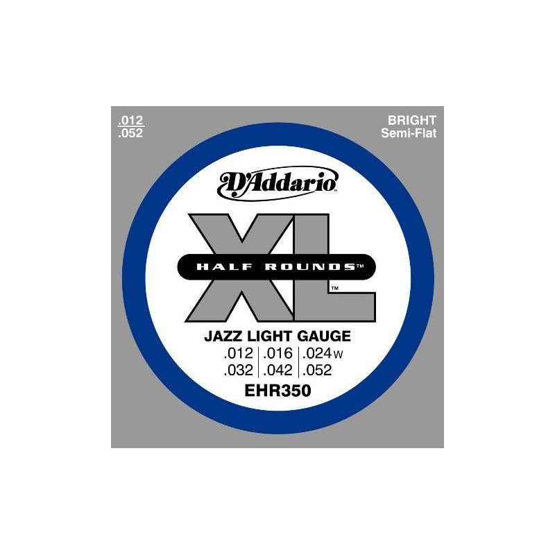 D'ADDARIO EHR 350 - HALF ROUND - JAZZ LIGHT GAUGE