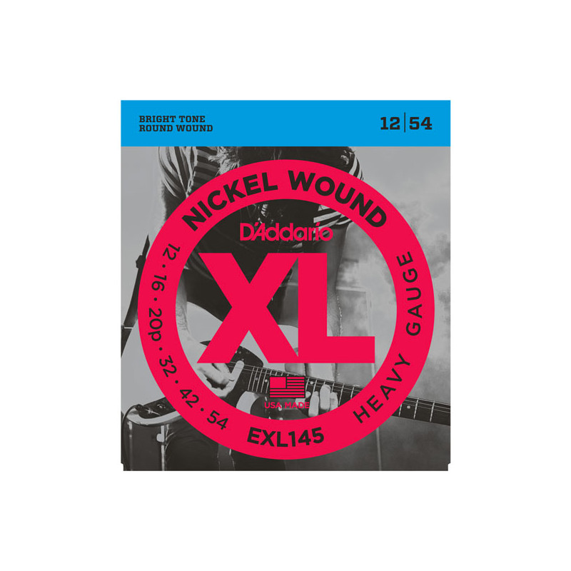 D'ADDARIO EXL145 NICKEL WOUND HEAVY PLAIN 3RD 12-54
