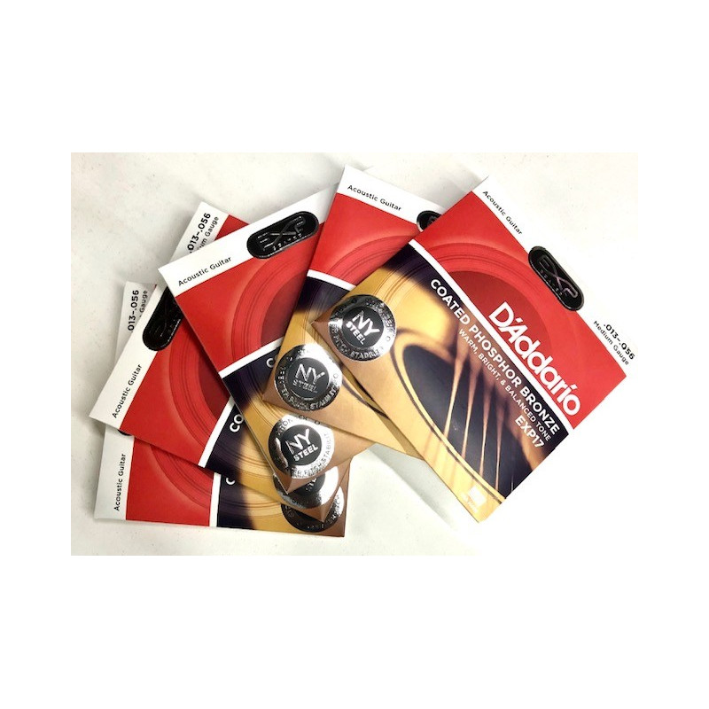 D'ADDARIO EXP17 PACK 5 MUTE PHOSPHORE BRONZE 013/056 MEDIUM