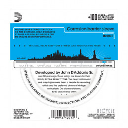 D'ADDARIO EJ10 80-20 BRONZE ACOUSTIC GUITAR STRINGS EXTRA LIGHT 10-47