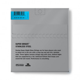 DUNLOP DBSBS45125 CORDE PER BASSO SUPER BRIGHT STAINLESS STEEL 45-125