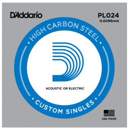 D'ADDARIO PL024 PLAIN STEEL SINGLES GUITAR STRINGS 024