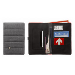 MONO PASSPORT WALLET - ASH