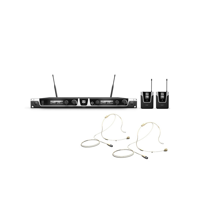LD SYSTEMS U506BPHH2 SISTEMA RADIO DUAL BODYPACK E HEADSET BEIGE